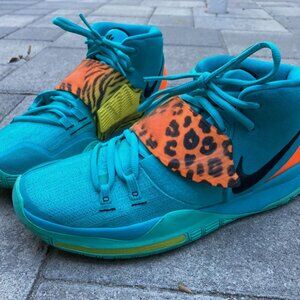 Nike Kyrie 6 Oracle Aqua Animal Print Basketball Shoes Sz 10